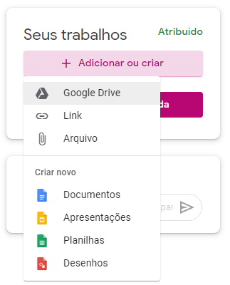 Anexar Google Sala de Aula